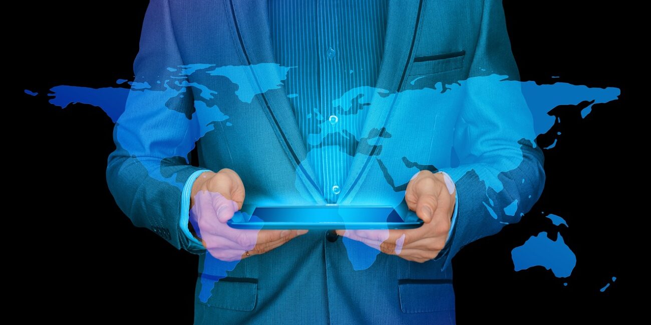 businessman, internet, continents